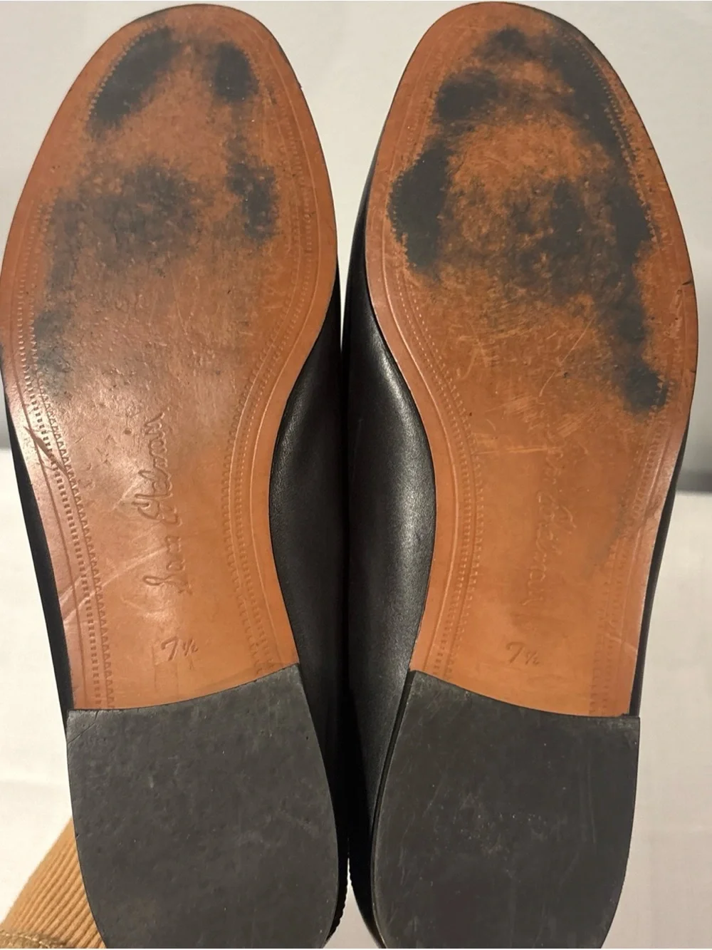 Sam Edelman Black Leather Chain-Trim Slip-On Loafers